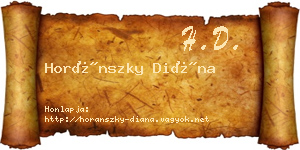 Horánszky Diána névjegykártya